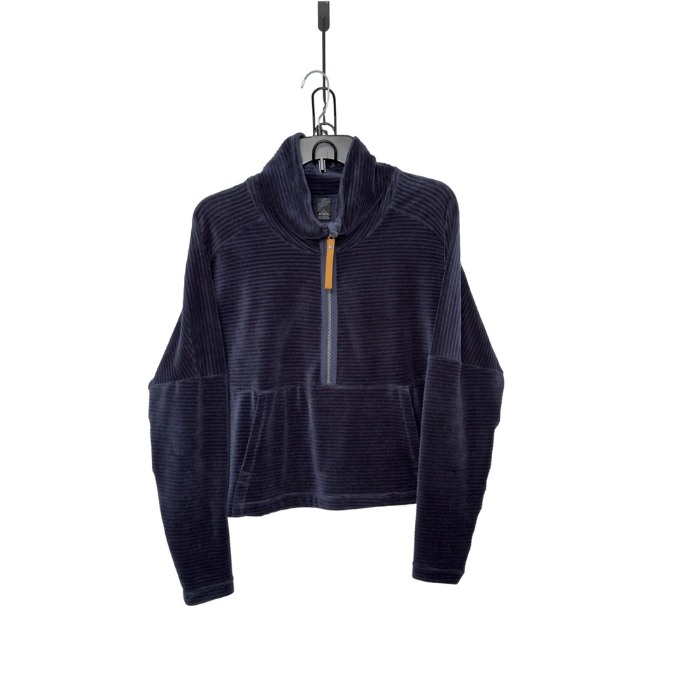 Prada. Small Stormy Night Blue Escambia Half Zip Granola Chic Cabin-Core Casual